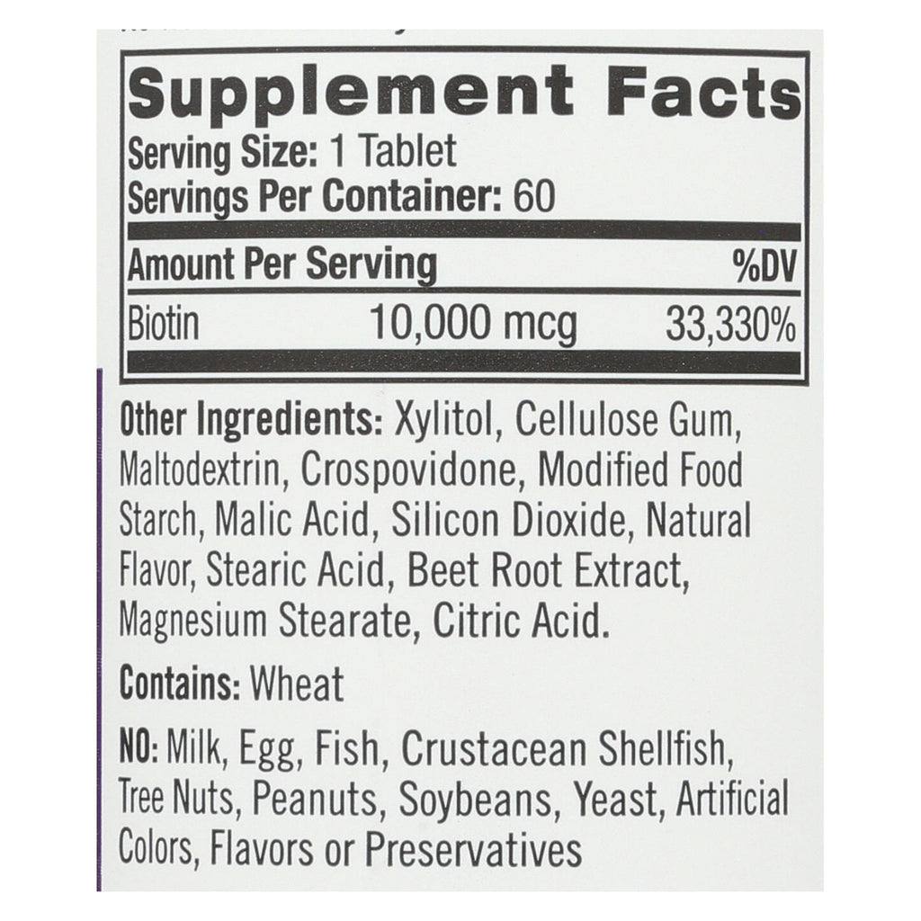 Natrol Biotin - Fast Dissolve - Strawberry - 10000 mcg - 60 Tablets