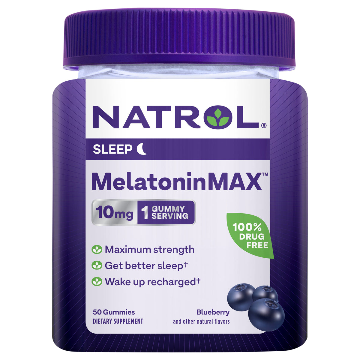 Natrol - Melatonin Max Blubry Gumy - EA of 1-50 CT