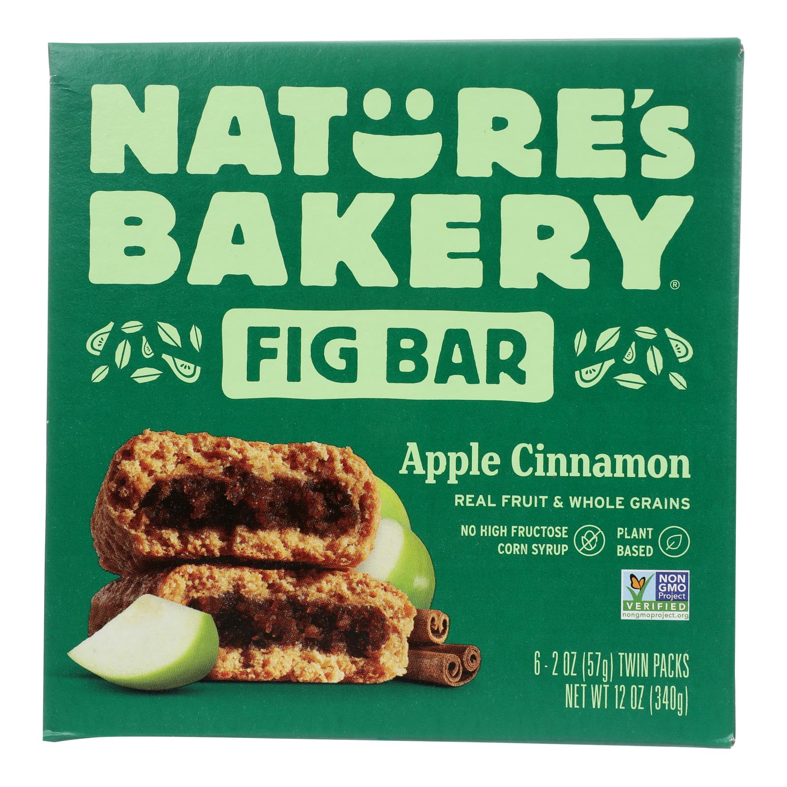 Nature's Bakery Stone Ground Whole Wheat Fig Bar - Apple Cinnamon - Case of 6 - 2 oz.