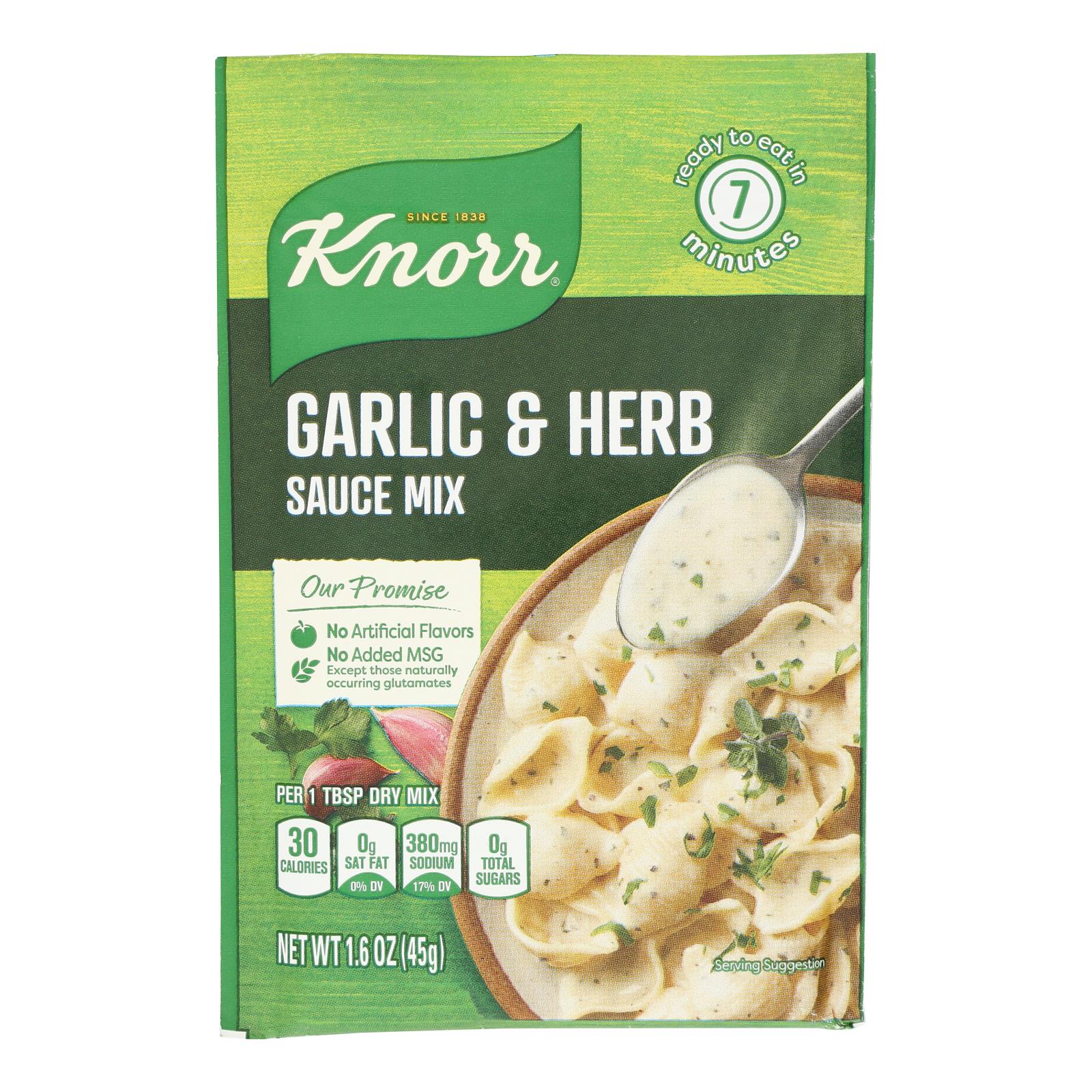 Knorr Sauce Mix - Garlic and Herb - 1.6 oz - Case of 12