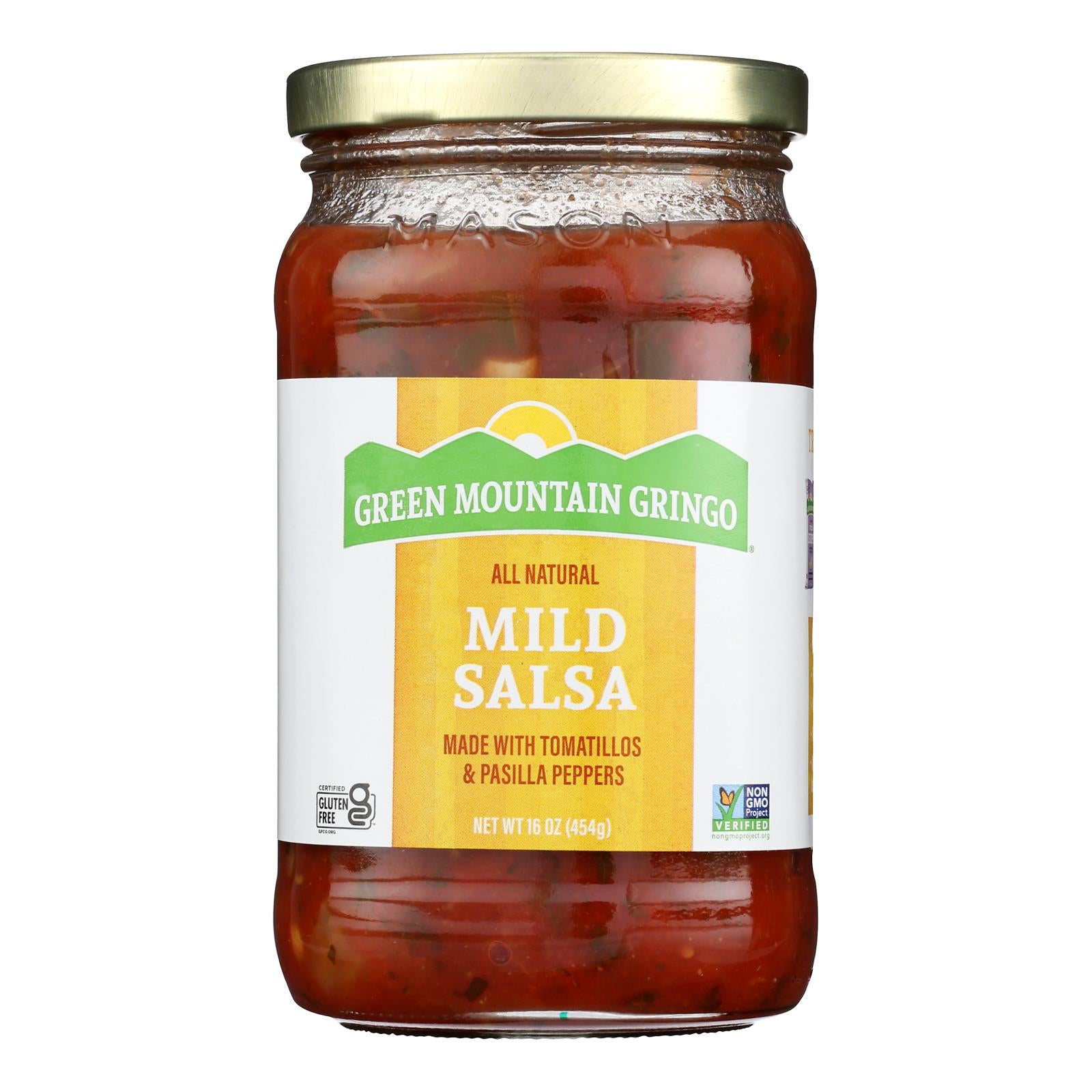Green Mountain Gringo Mild Salsa - Case of 12 - 16 oz.