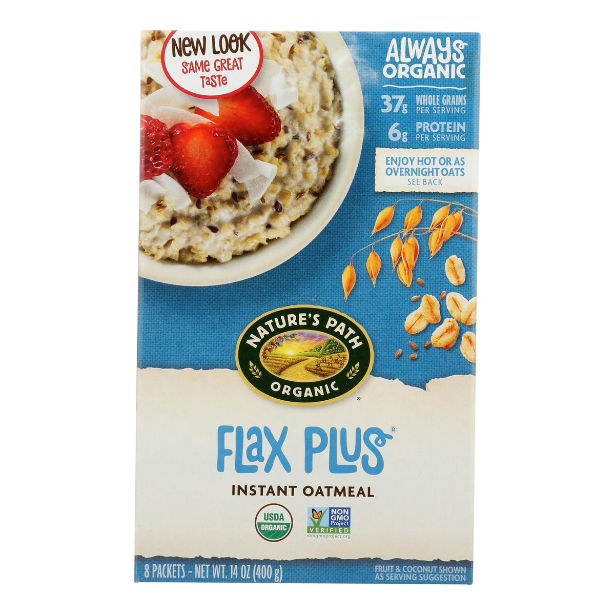 Nature's Path Hot Oatmeal - Flax Plus - Case of 6 - 14 oz.