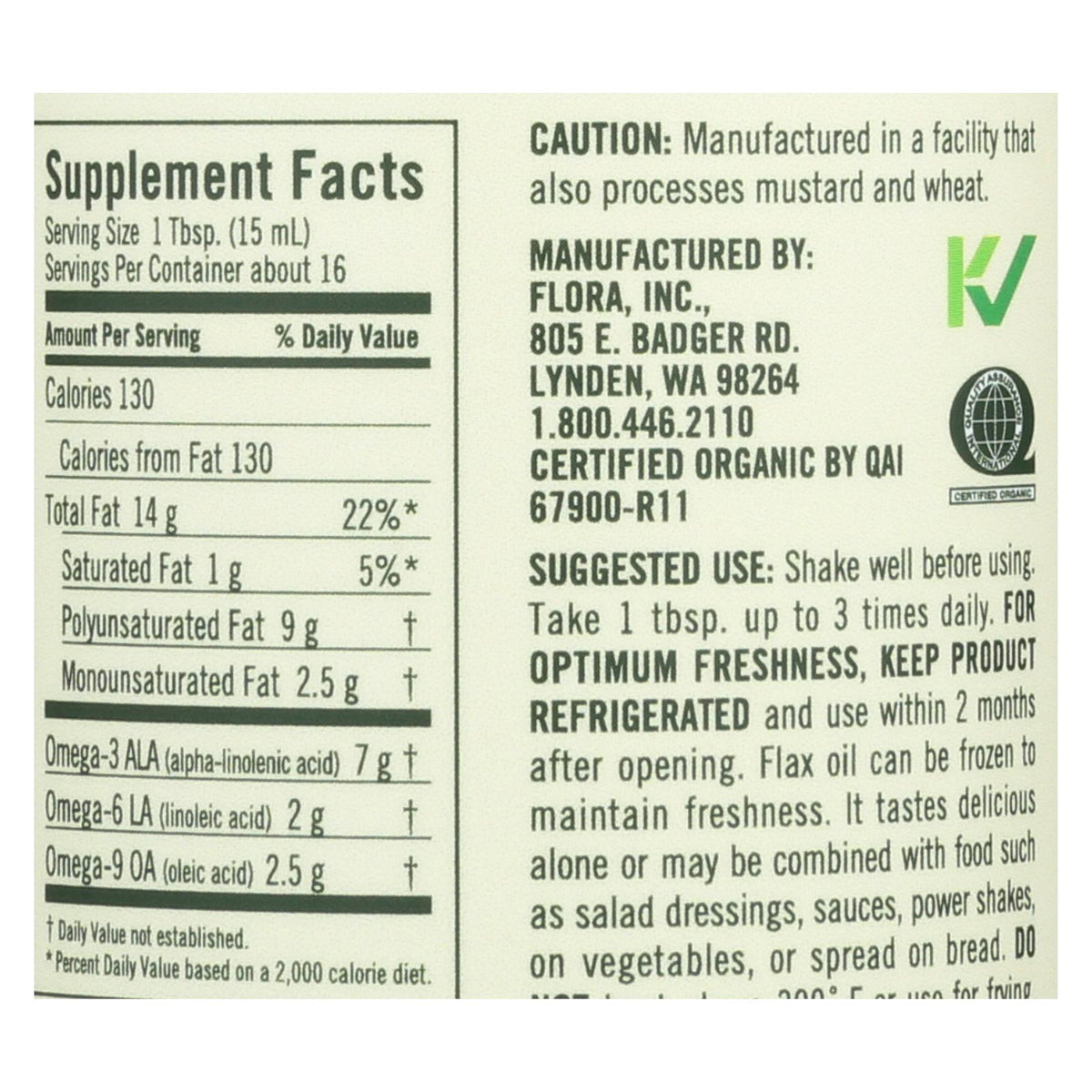 Flora - Flax Oil - 1 Each -8.5 FZ