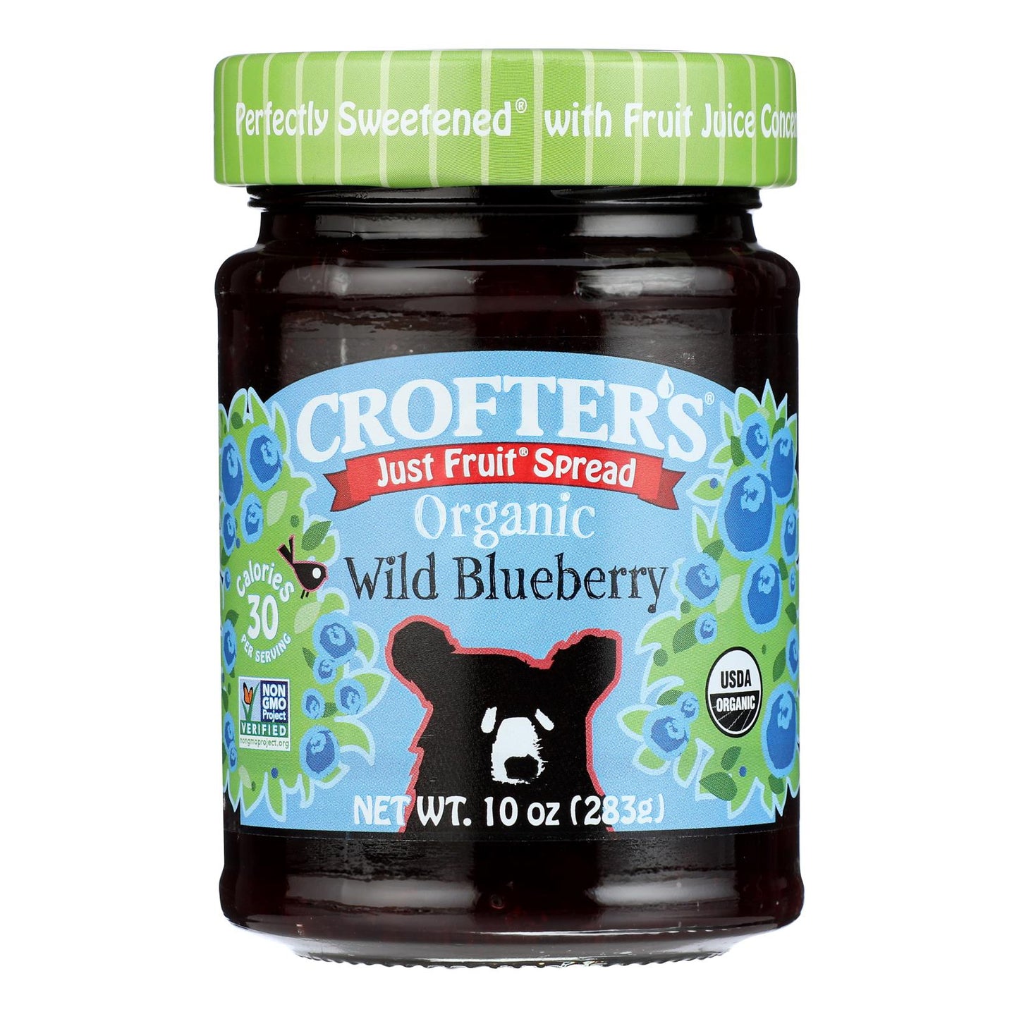 Crofters Fruit Spread - Organic - Just Fruit - Wild Blueberry - 10 oz - case of 6