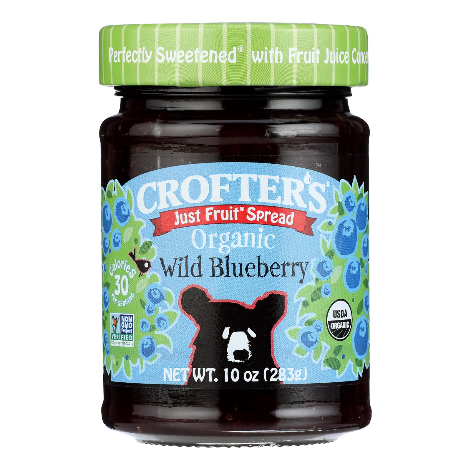 Crofters Fruit Spread - Organic - Just Fruit - Wild Blueberry - 10 oz - case of 6