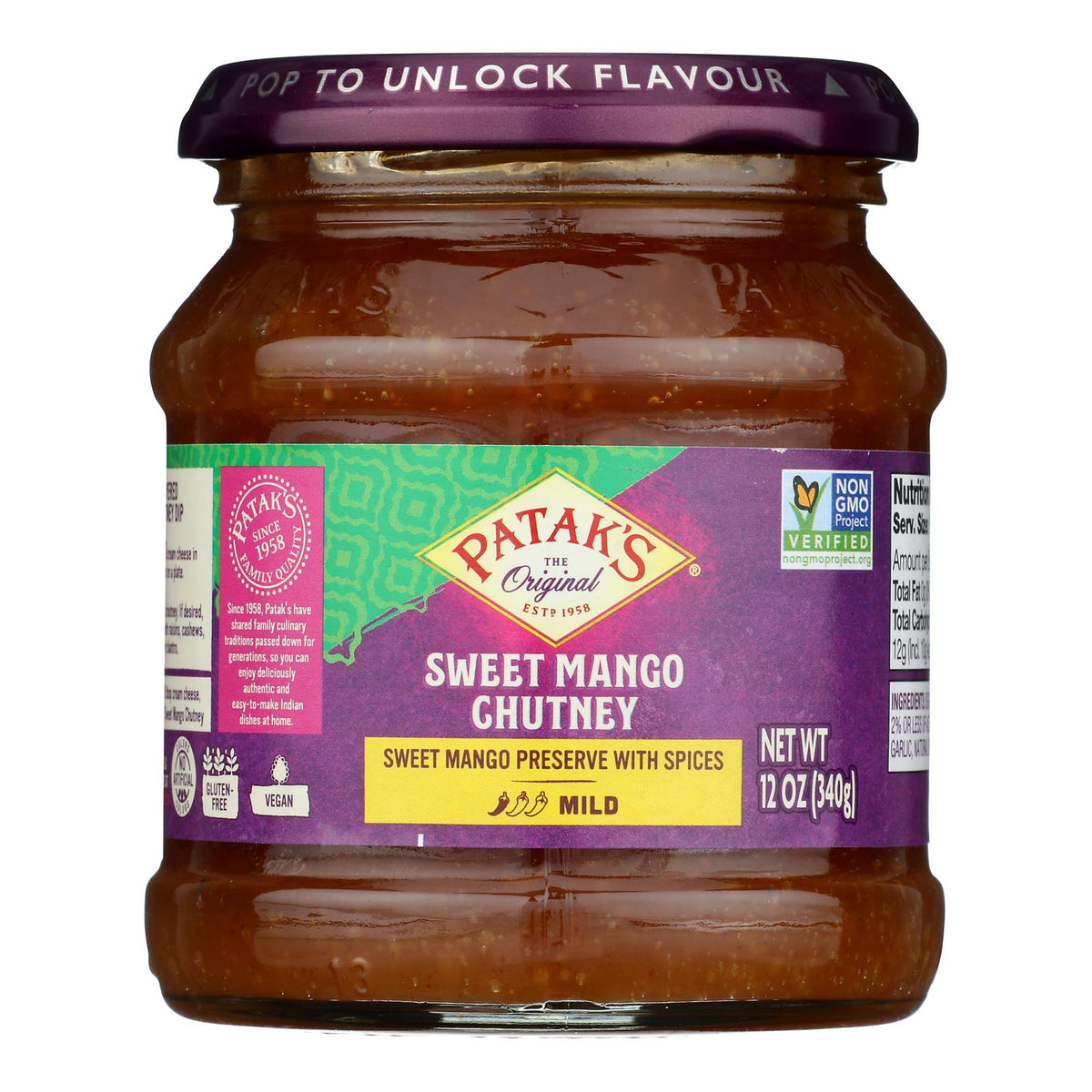 Pataks Chutney - Sweet Mango - Mild - 12 oz - case of 6