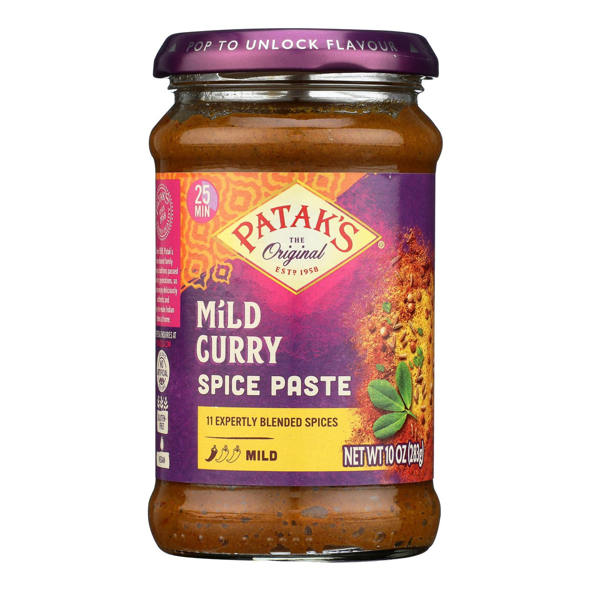 Pataks Spice Paste - Mild Curry - Mild - 10 oz - case of 6