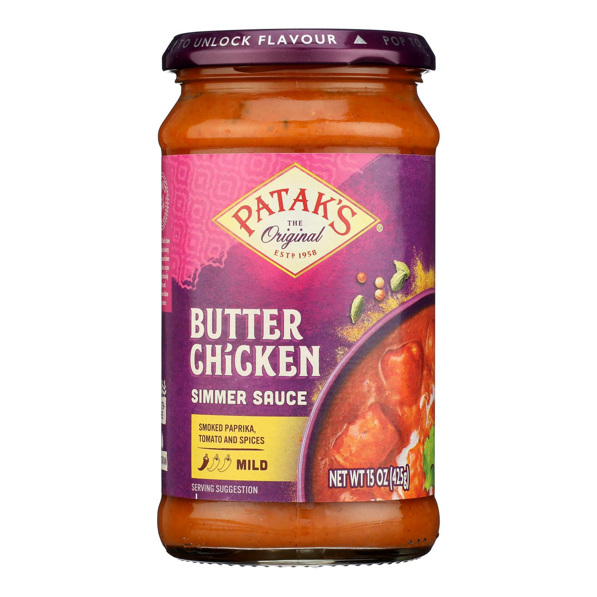 Pataks Simmer Sauce - Butter Chicken Curry - Mild - 15 oz - case of 6