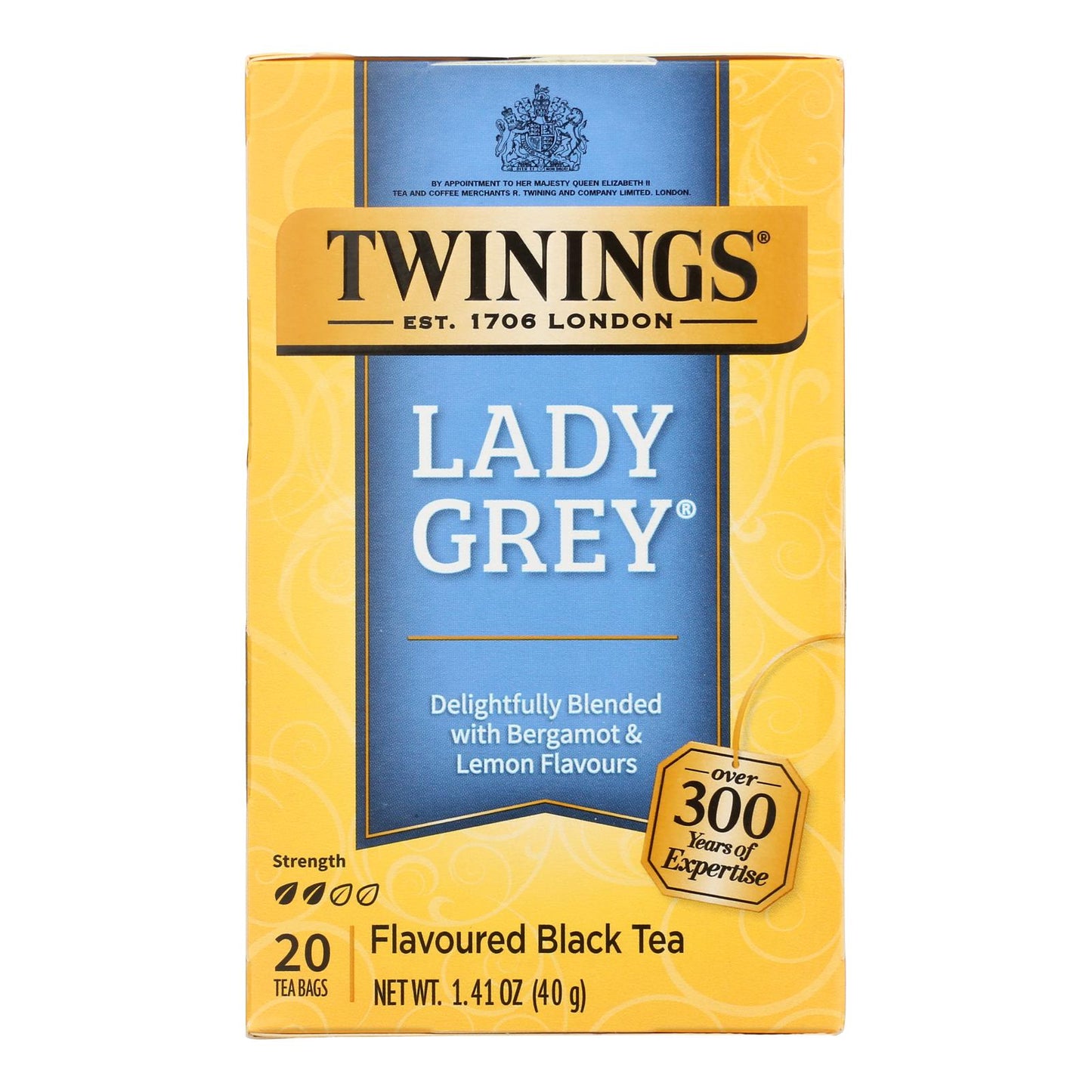 Twinings Tea Black Tea - Lady Grey - Case of 6 - 20 Bags