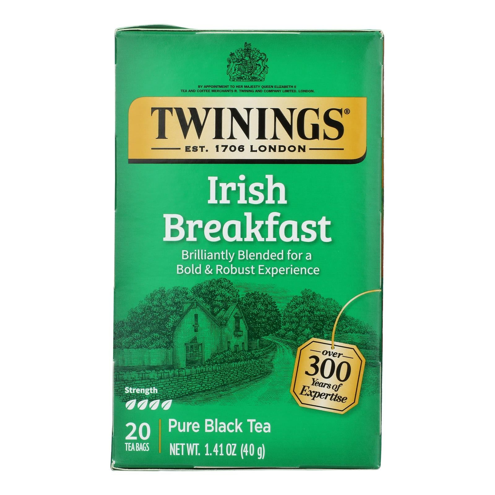 Twinings Tea Breakfast Tea - Irish - Case of 6 - 20 Bags