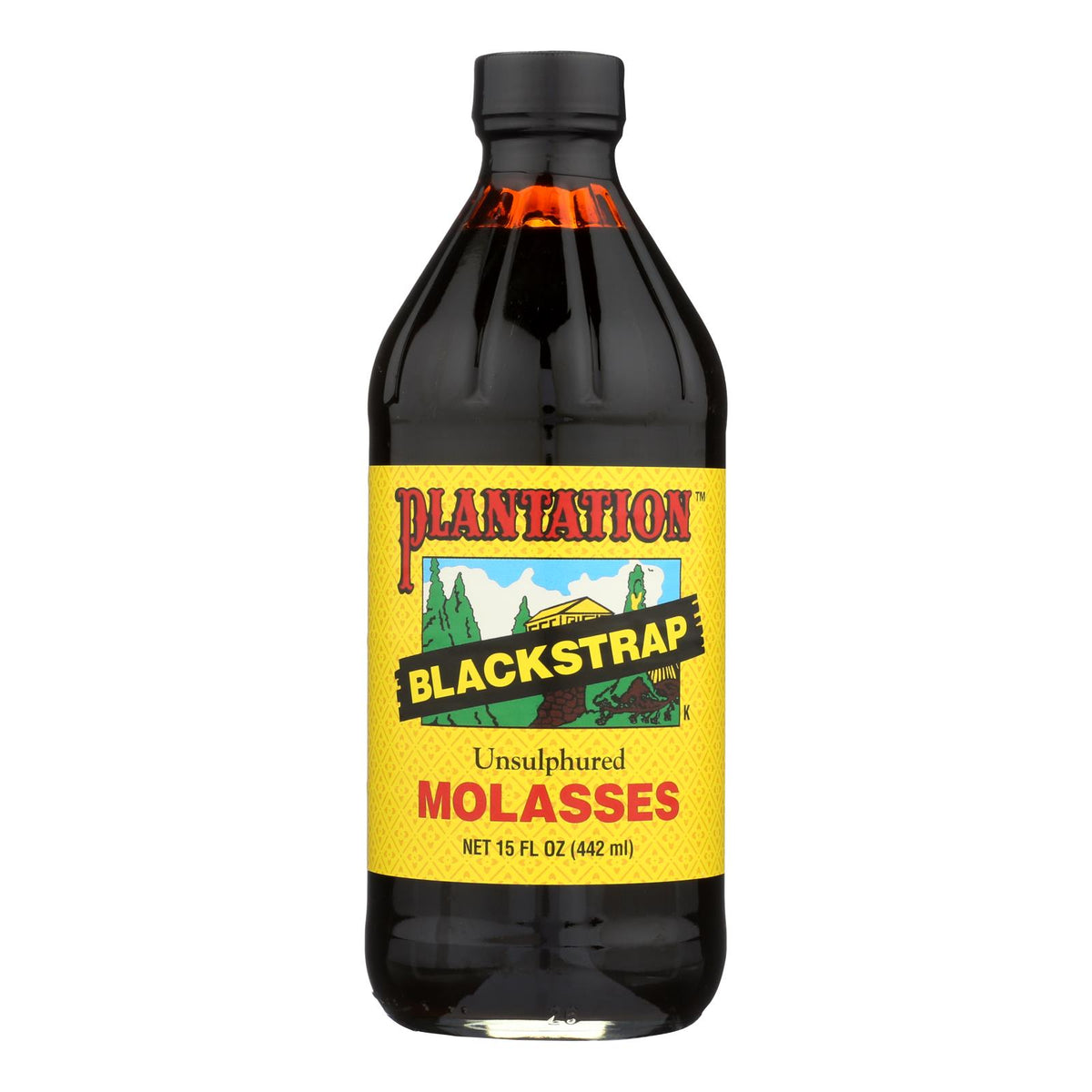 Plantation Blackstrap Molasses Syrup - Unsulphured - Case of 12 - 15 Fl oz.