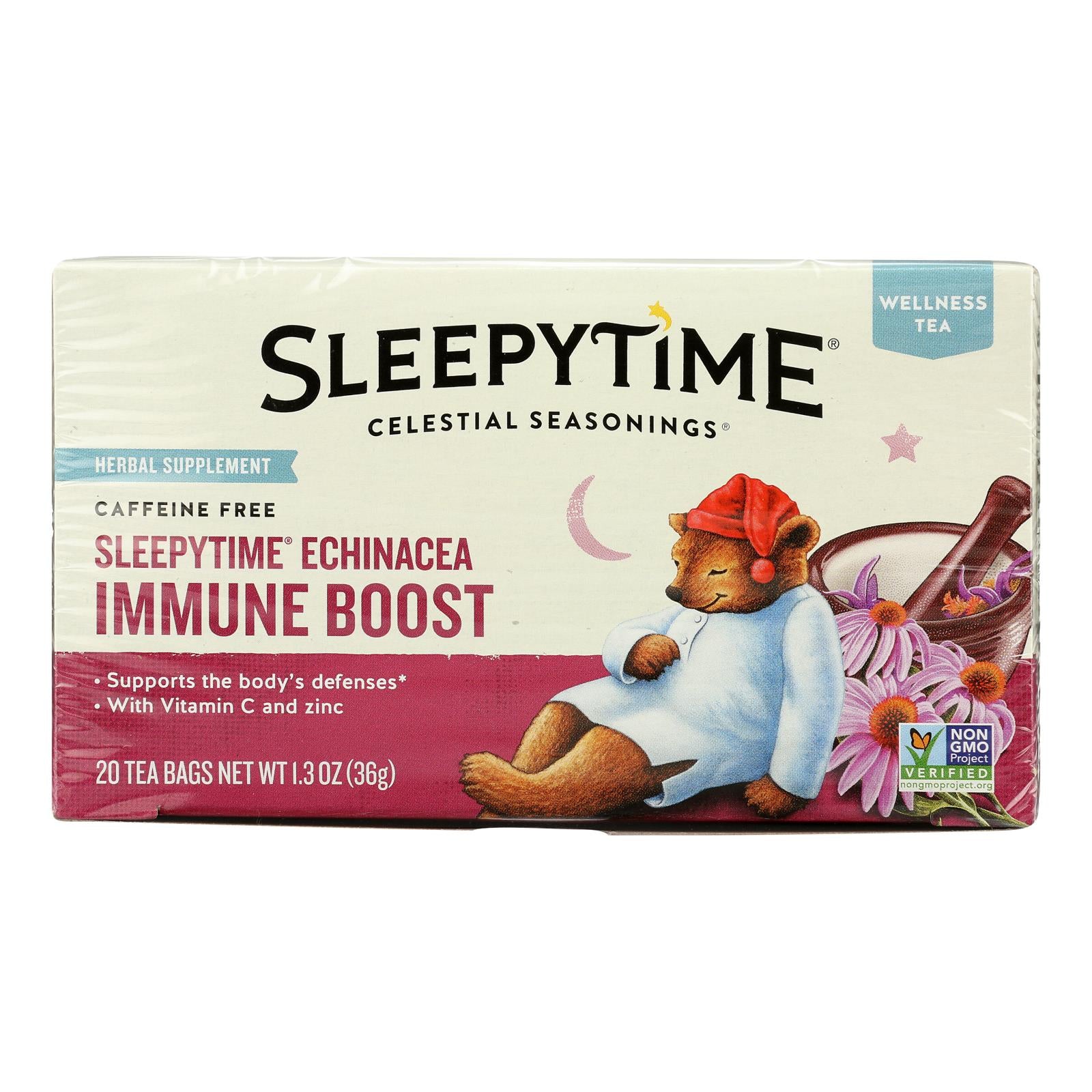Celestial Seasonings Sleepytime Echinacea Complete Care Wellness Tea - 20 Tea Bags - Case of 6