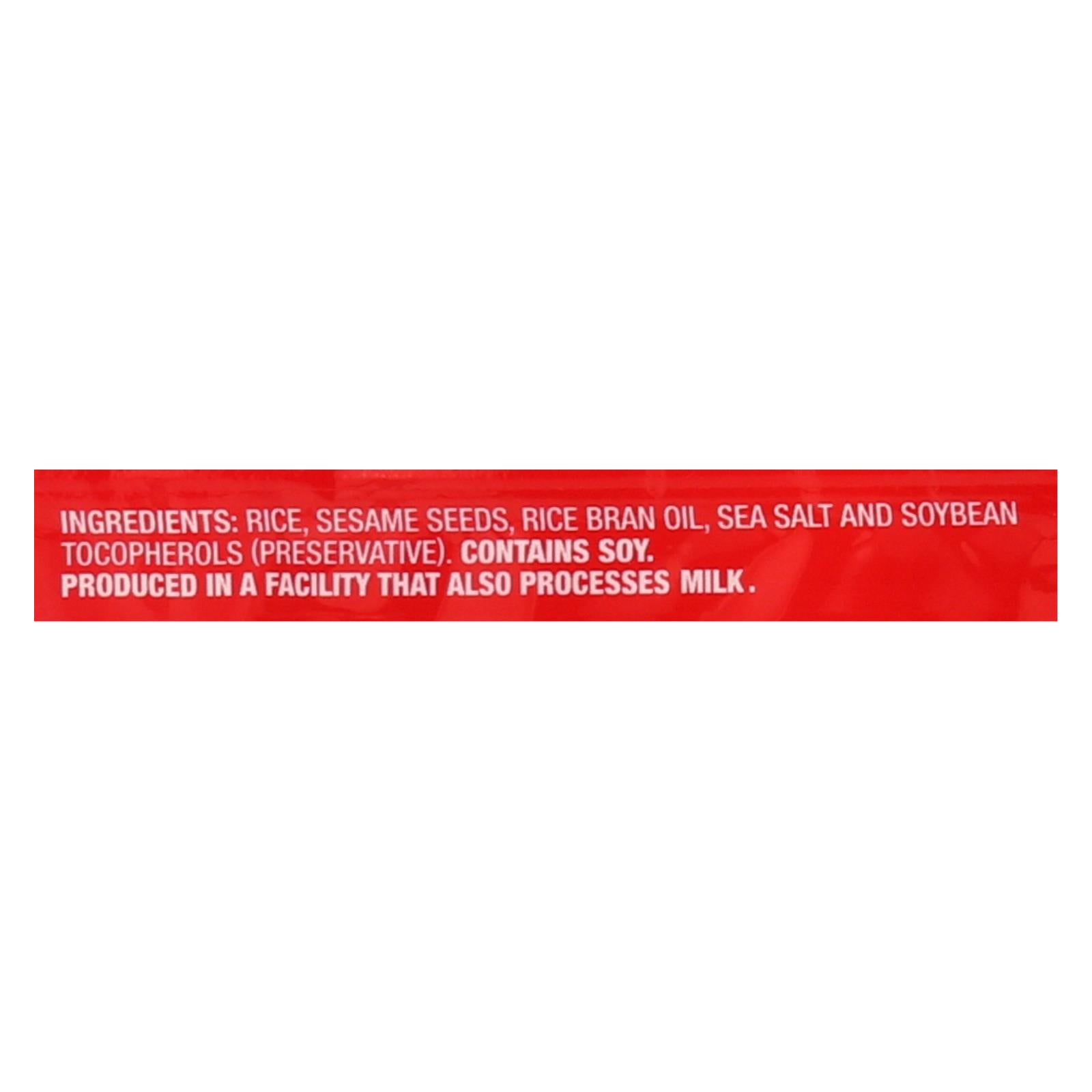 Ka'Me Rice Crackers - Sesame - Case of 12 - 3.5 oz.