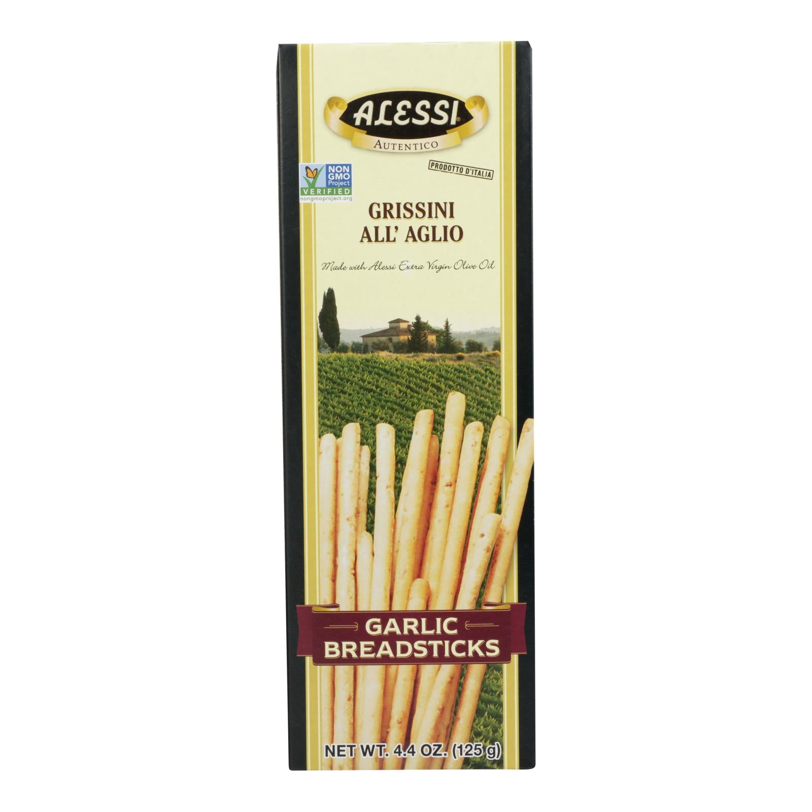 Alessi - Breadsticks - Garlic - Case of 12 - 4.4 oz.