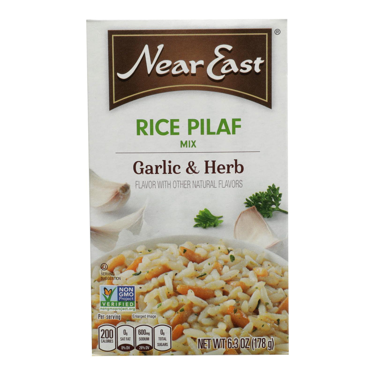 Near East Rice Pilafs - Garlic and Herb - Case of 12 - 6.3 oz.