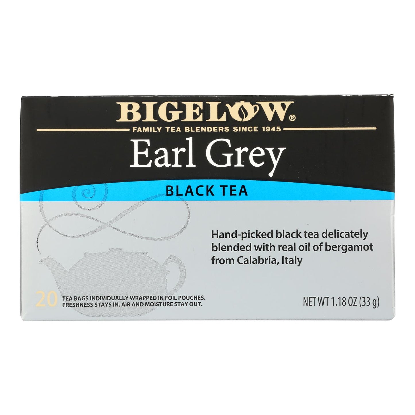 Bigelow Tea Earl Grey Black Tea - Case of 6 - 20 Bags
