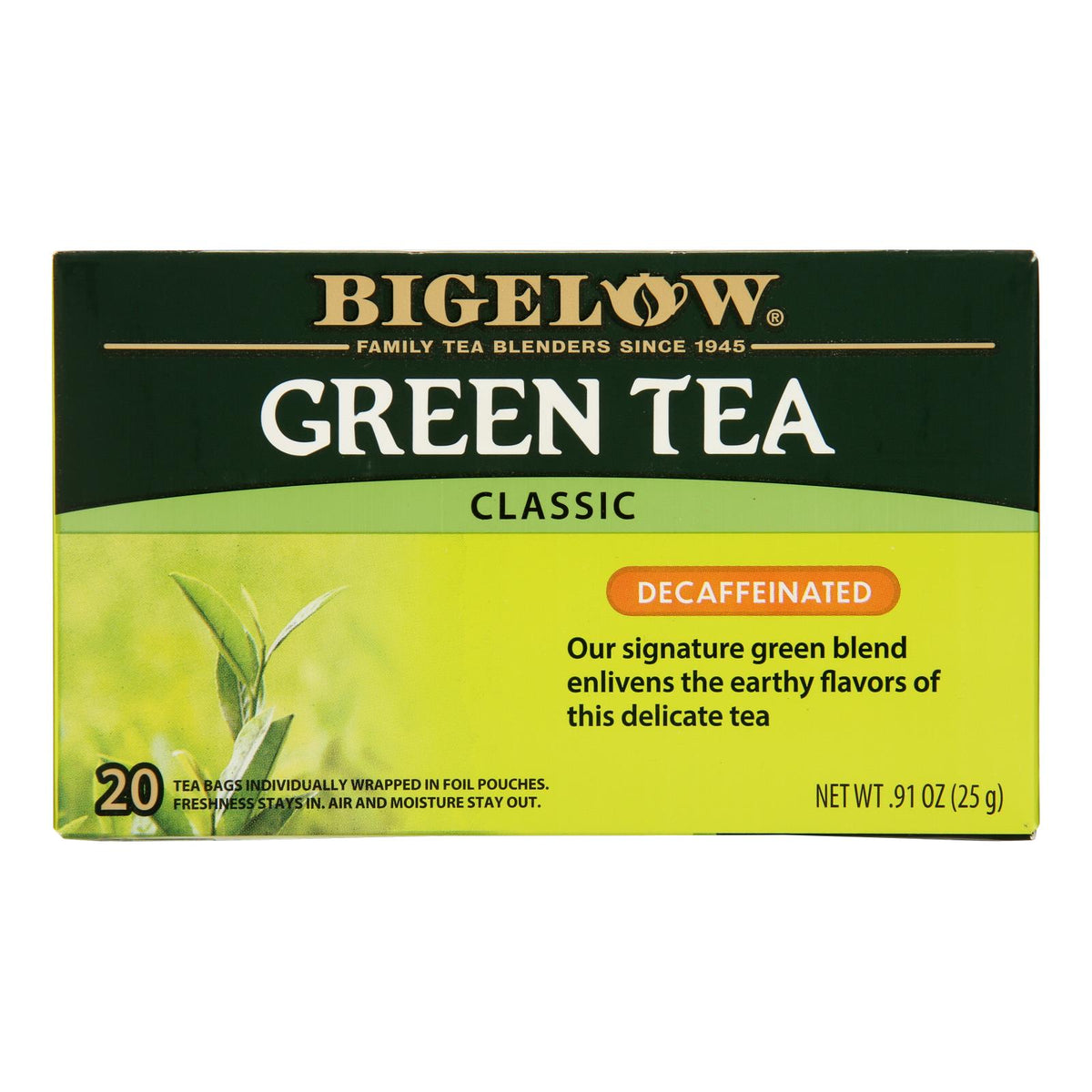 Bigelow Tea Decaf Green Tea - Case of 6 - 20 BAG