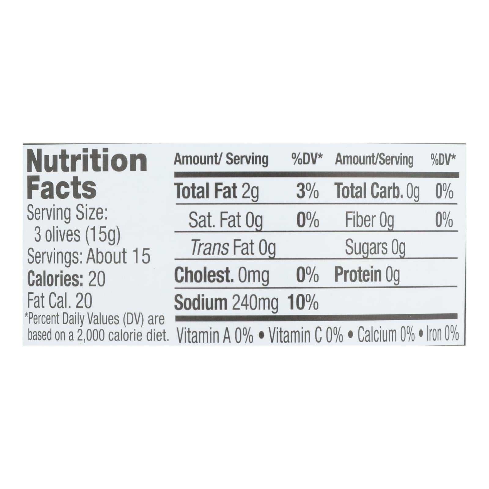 Jeff's Garden - Castelvetrano Olives - Pitted - Case of 6 - 5.5 oz.