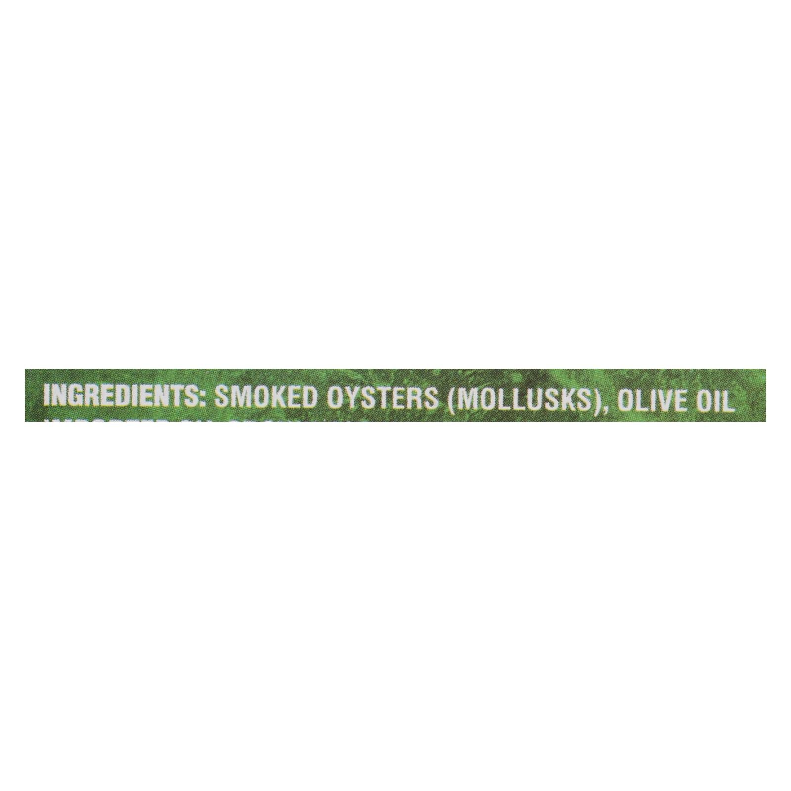 Crown Prince Oysters - Naturally Smoked in Pure Olive Oil - 3 oz - case of 18