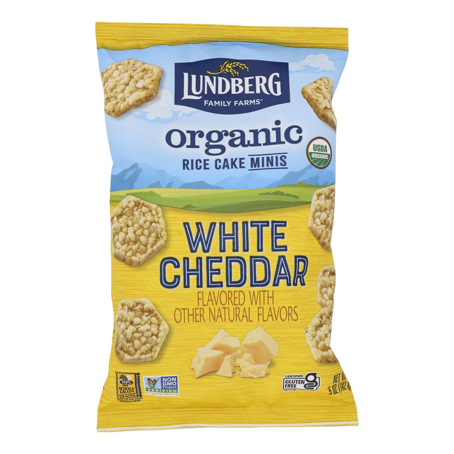 Lundberg Family Farms - Rice Ck Mini Wht Ched - Case of 6-5 OZ