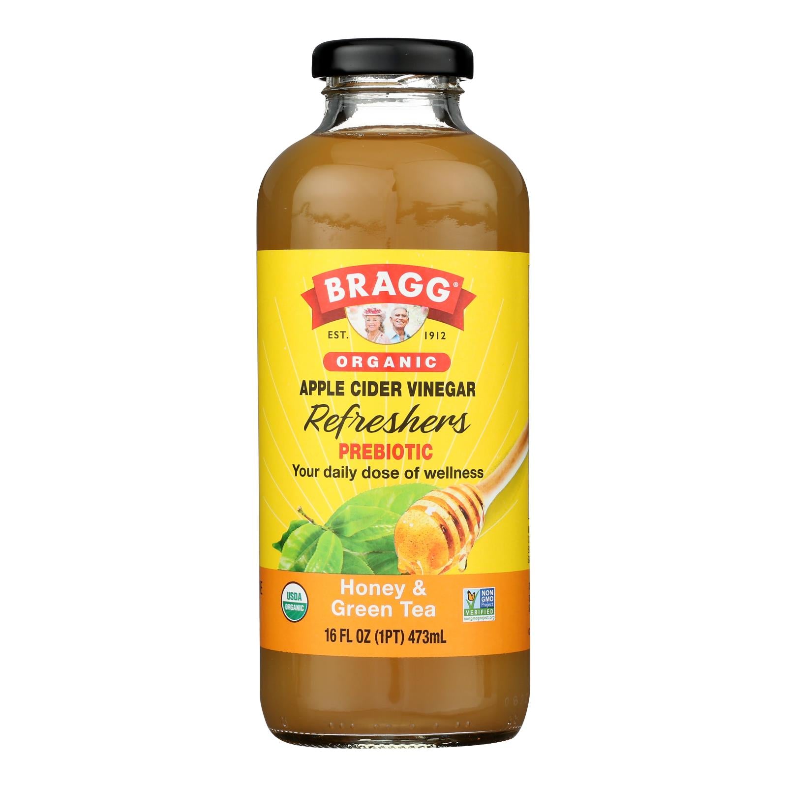 Bragg - Apple Cider Vinegar Honey Green Tea Refresh - Case of 12-16 FZ