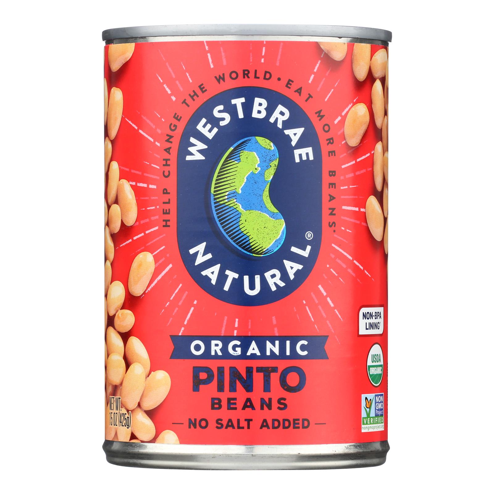 Westbrae Foods Organic Pinto Beans - Case of 12 - 15 oz.