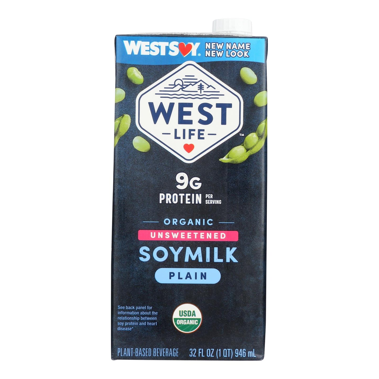 Westsoy Organic Plain - Unsweetened - Case of 12 - 32 Fl oz.