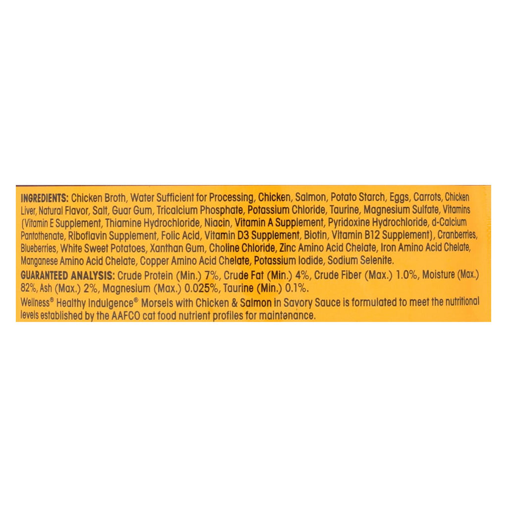Wellness Pet Products Cat Food - Morsels with Chicken and Salmon In Savory Sauce - Case of 24 - 3 oz.