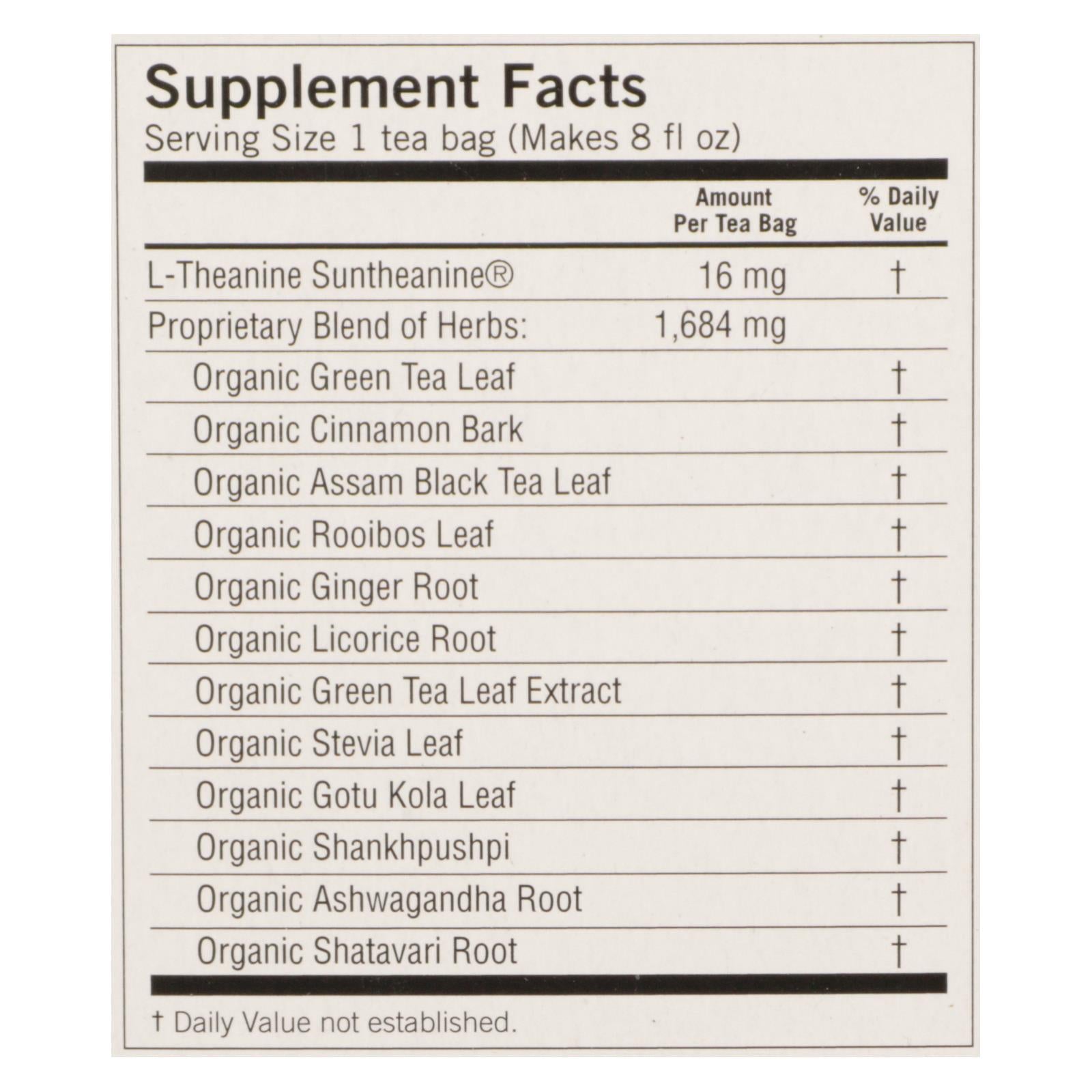Yogi Perfect Energy Herbal Tea Vanilla Spice - 16 Tea Bags - Case of 6