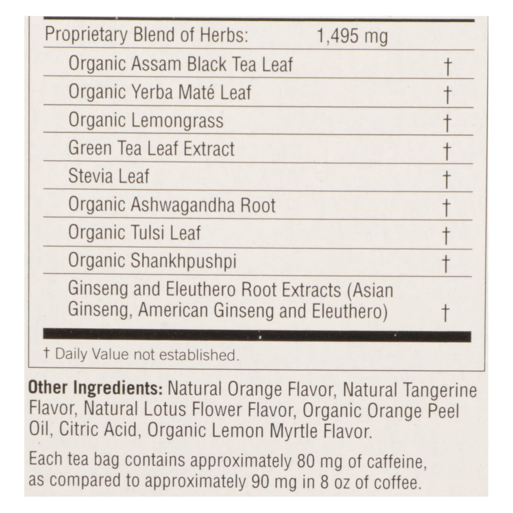 Yogi Positive Energy Herbal Tea Sweet Tangerine - 16 Tea Bags - Case of 6
