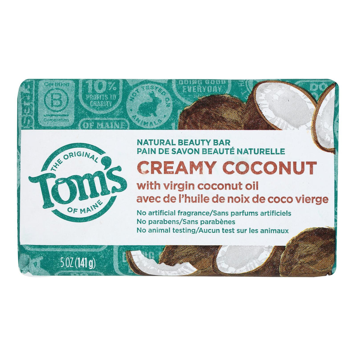 Tom's of Maine Beauty Bar - Coconut - Case of 6 - 5 oz