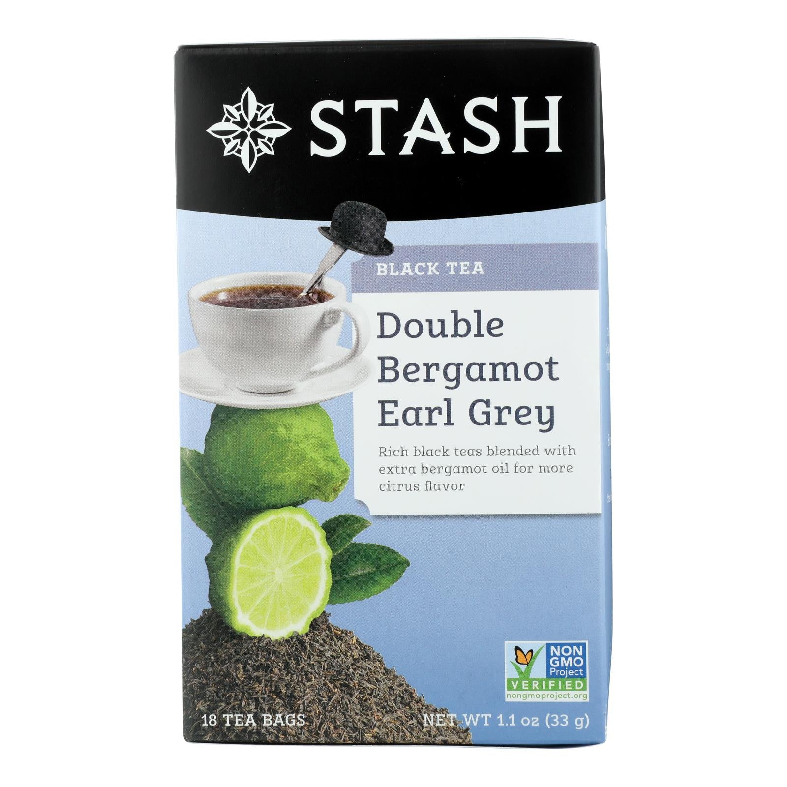 Stash Tea Earl Grey Black - Double Bergamot - Case of 6 - 18 Bags