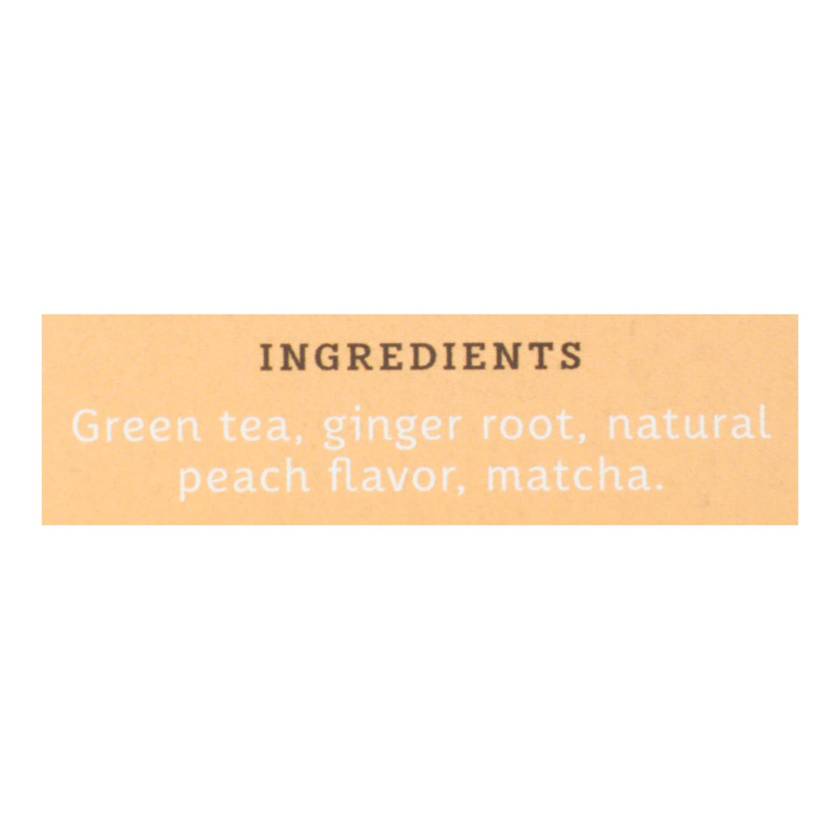 Stash Tea Ginger Peach Green W/ Matcha - 18 Tea Bags - Case of 6