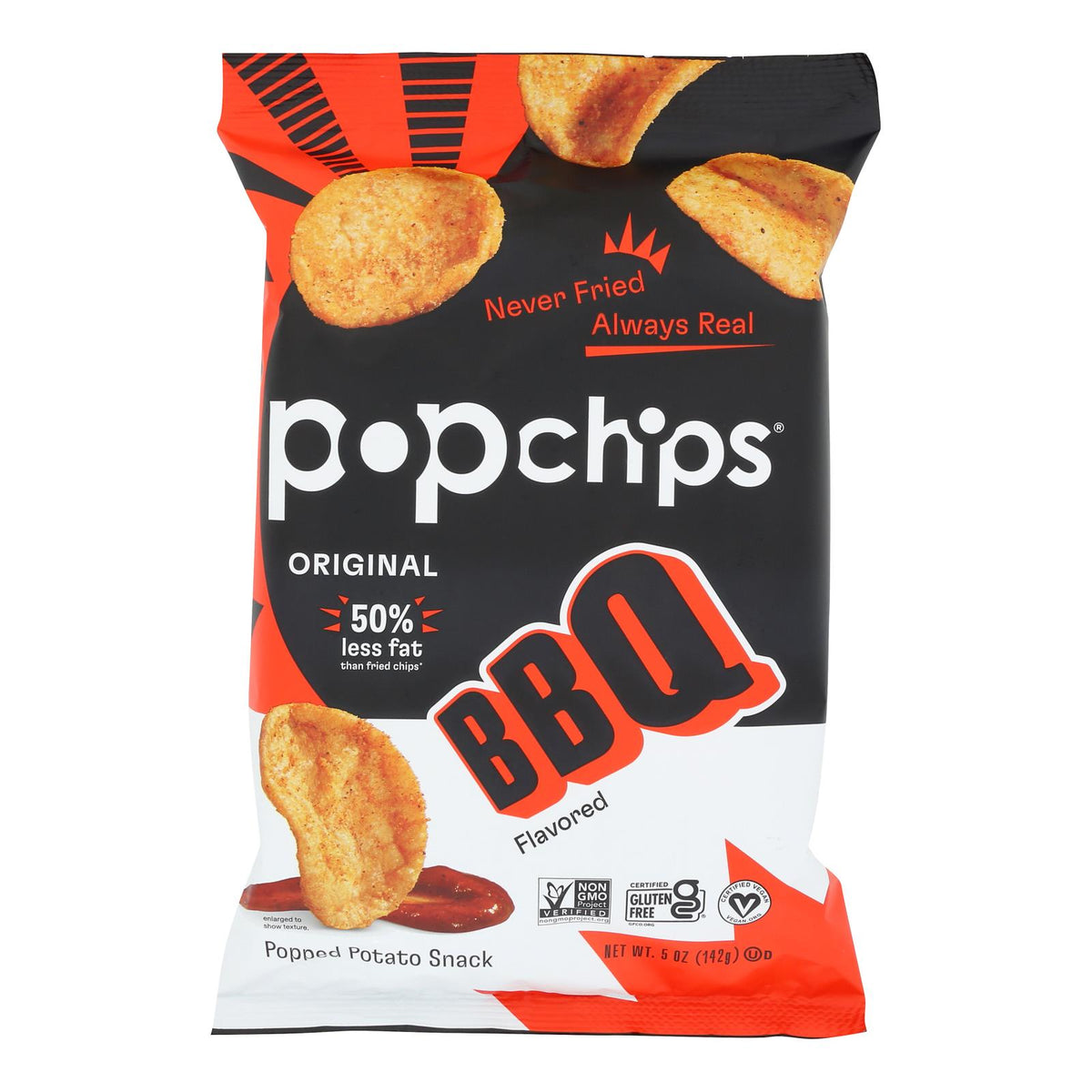 Popchips Potato Chip - BBQ - Case of 12 - 5 oz