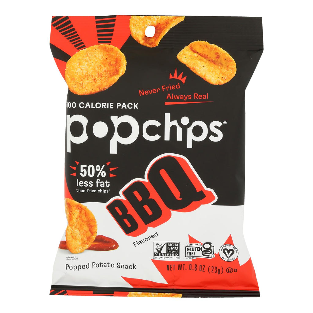 Popchips Potato Chip - Barbeque - Case of 24 - 0.8 oz.