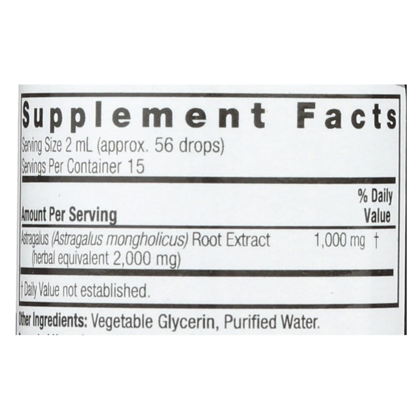 Nature's Answer - Astragalus Root Alcohol Free - 1 fl oz