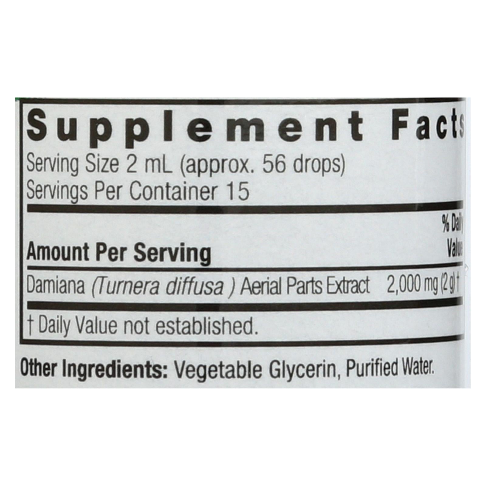 Nature's Answer - Damiana Leaf Alcohol Free - 1 fl oz
