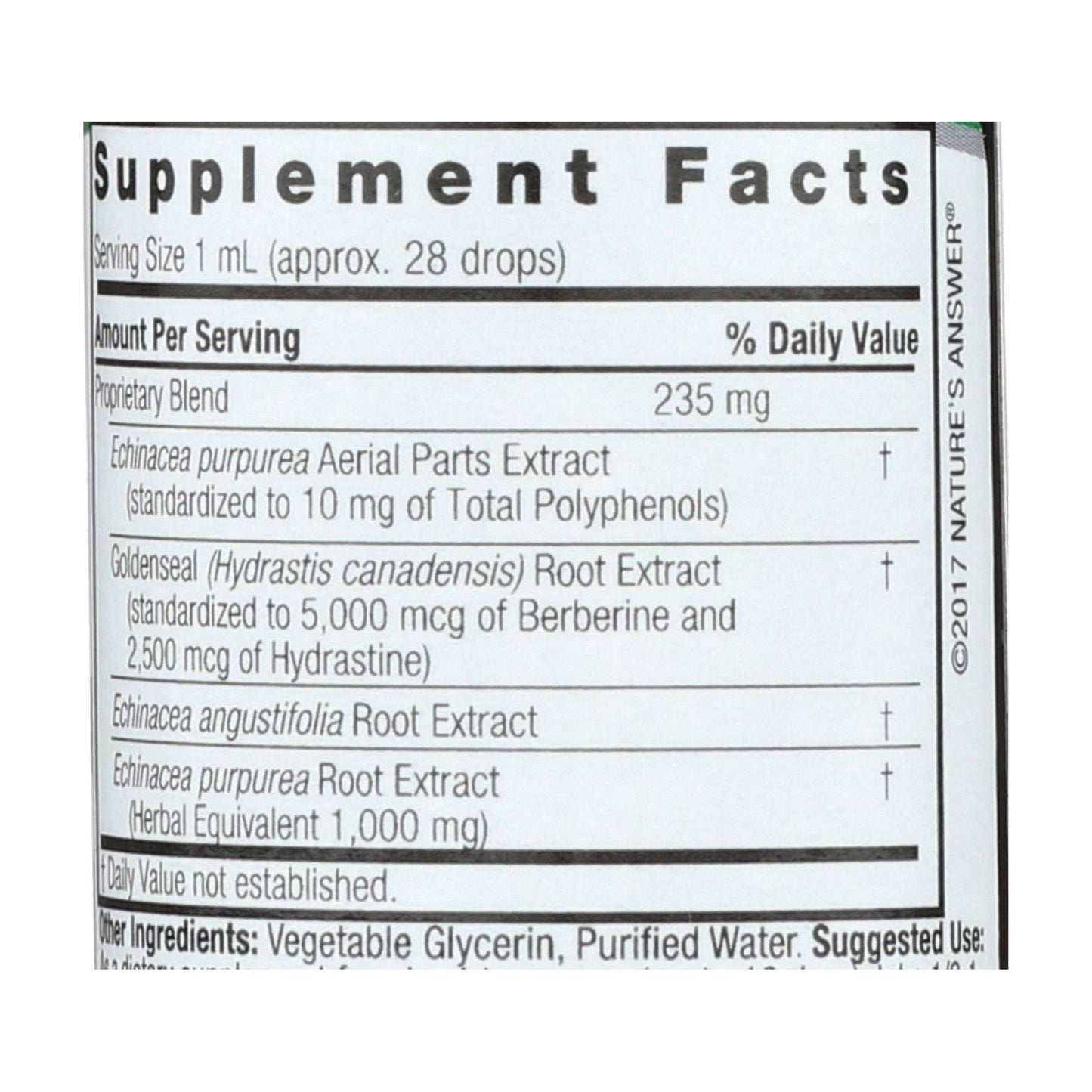 Nature's Answer - Echinacea-Goldenseal - Alcohol Free - 1 oz