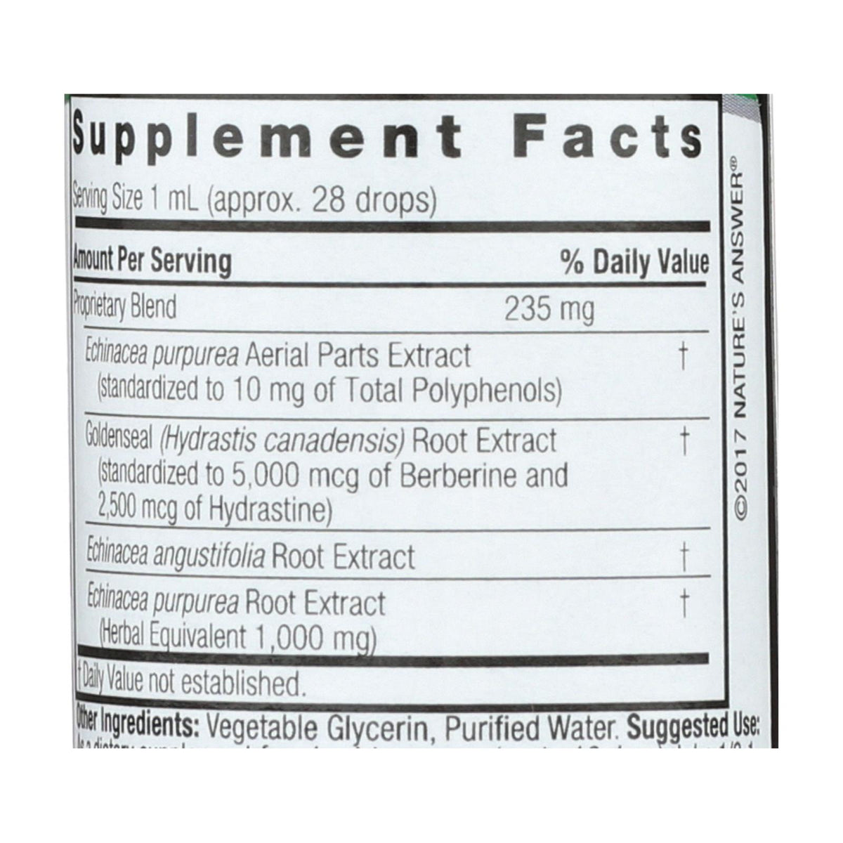 Nature's Answer - Echinacea-Goldenseal - Alcohol Free - 1 oz