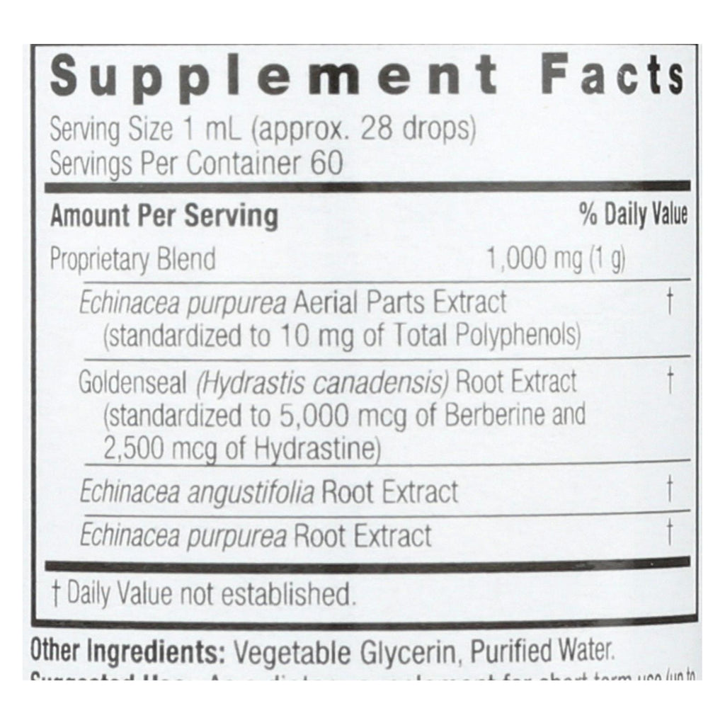 Nature's Answer - Echinacea and Goldenseal Alcohol Free - 2 fl oz