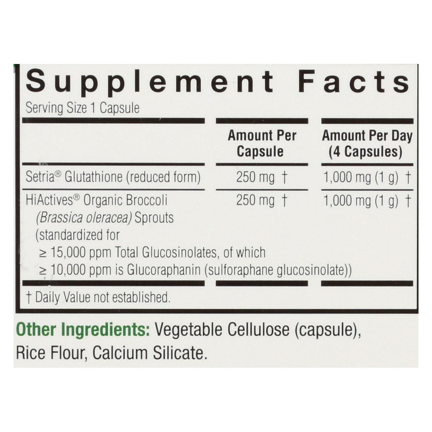 Nature's Answer - Brocco-Glutathione - 60 Vegetarian Capsules