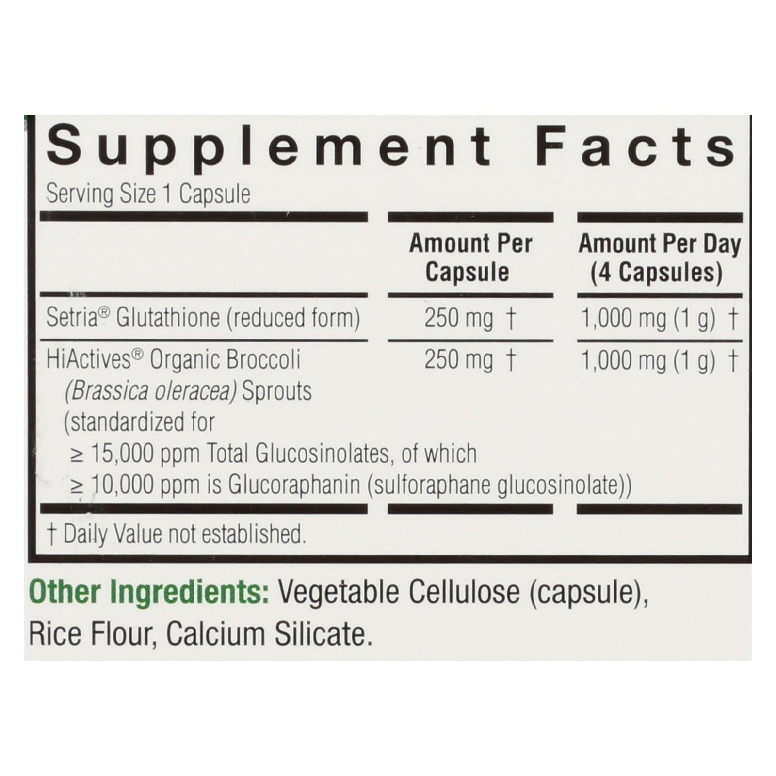 Nature's Answer - Brocco-Glutathione - 60 Vegetarian Capsules