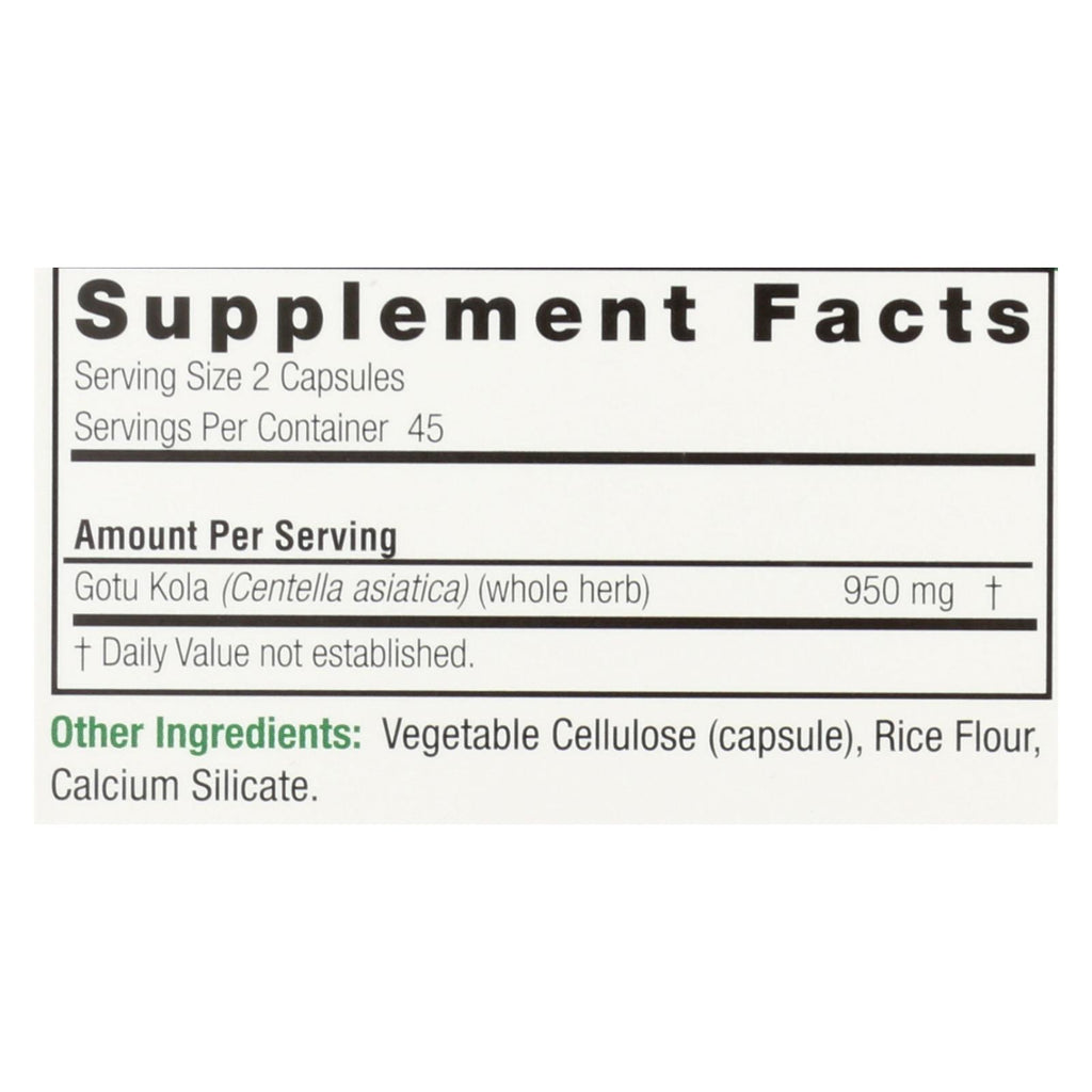 Nature's Answer Gotu-Kola Herb - 950 mg - 90 caps
