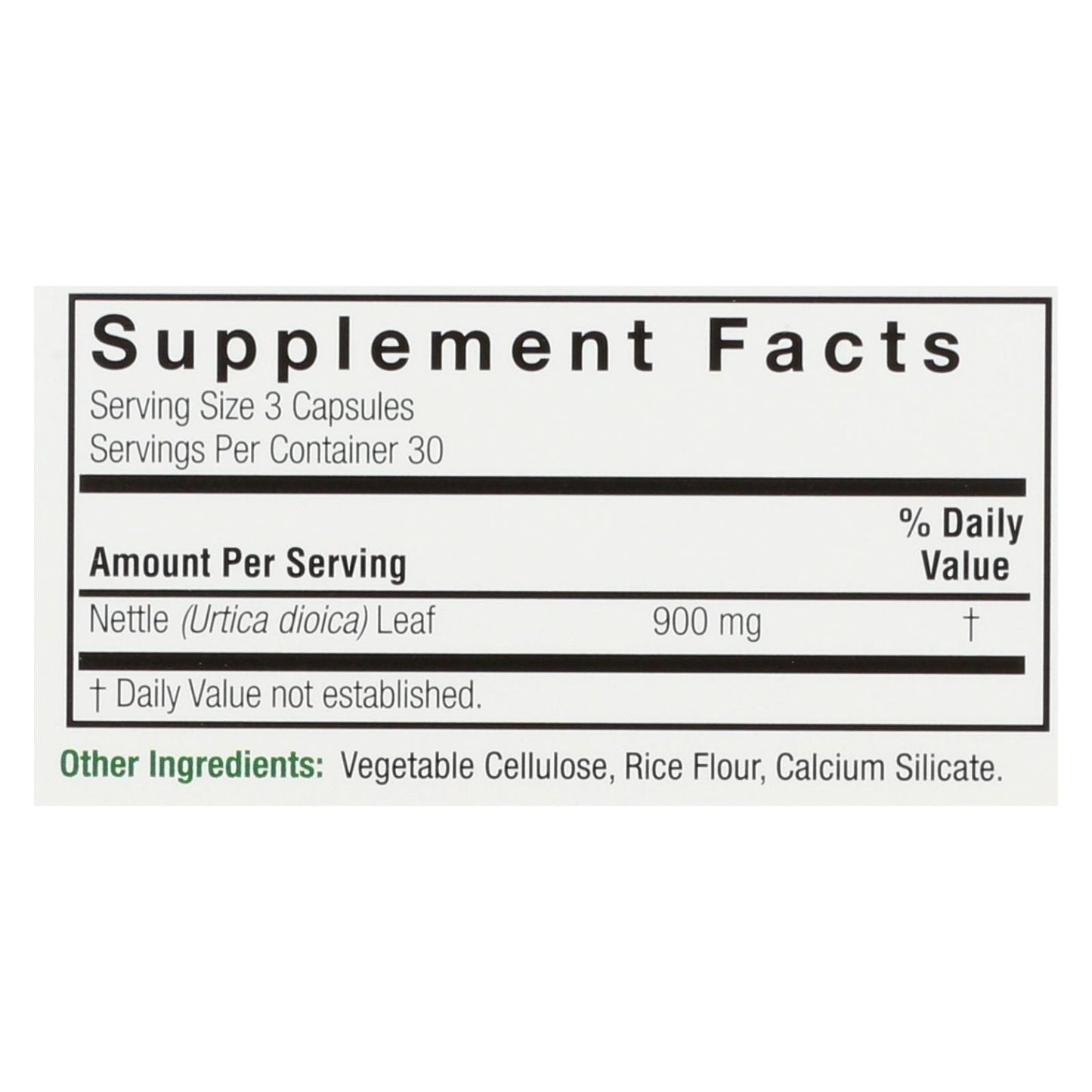 Nature's Answer - Nettle Leaf 900mg - 1 Each - 90 CAP