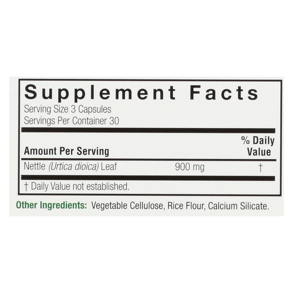 Nature's Answer - Nettle Leaf 900mg - 1 Each - 90 CAP