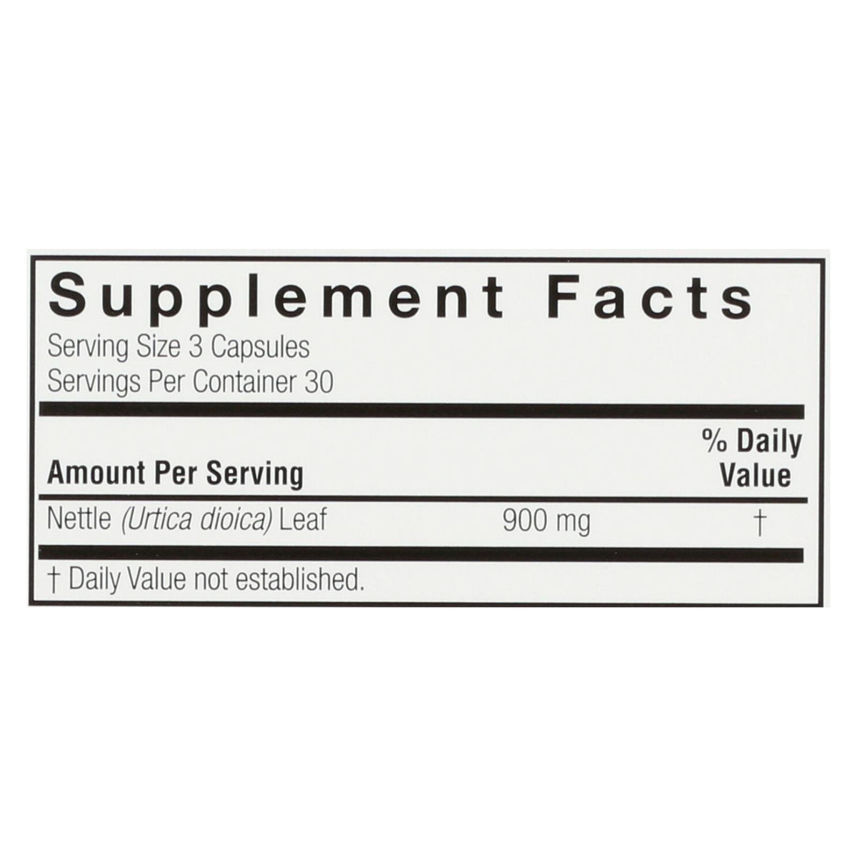 Nature's Answer - Nettle Leaf 900mg - 1 Each - 90 CAP