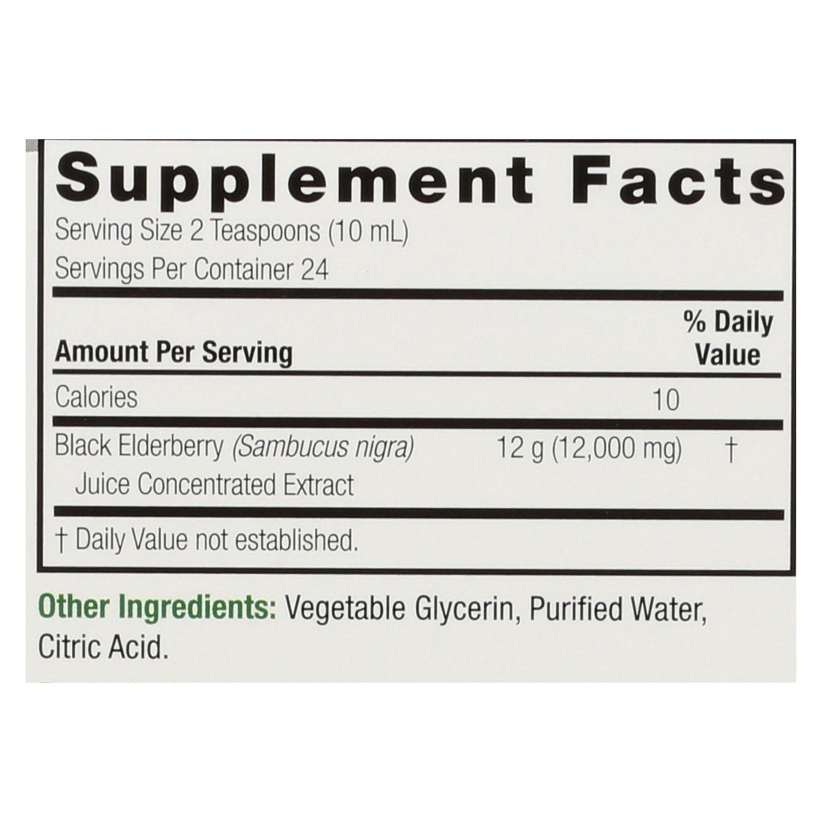 Nature's Answer - Sambucus nigra Black Elder Berry Extract - 8 fl oz