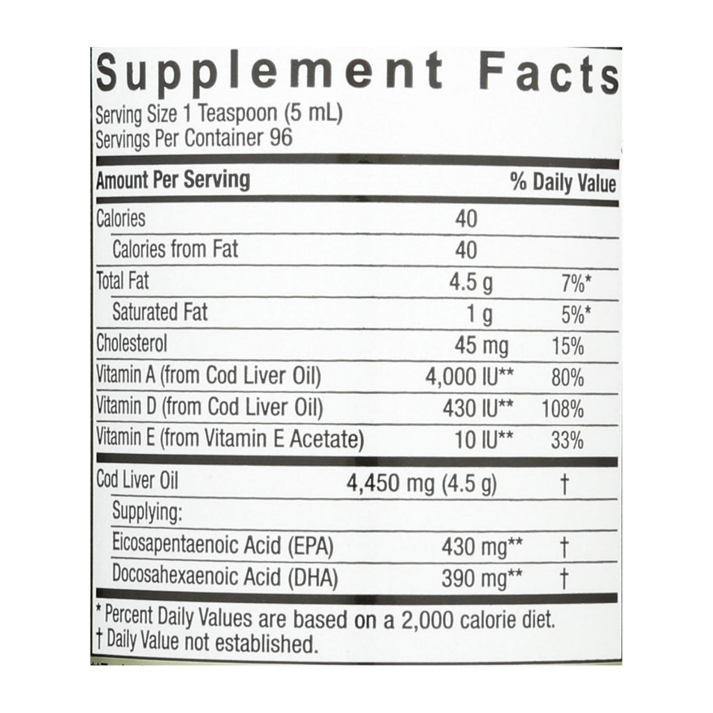 Nature's Answer - Liquid Norwegian Cod Liver Oil - 16 fl oz