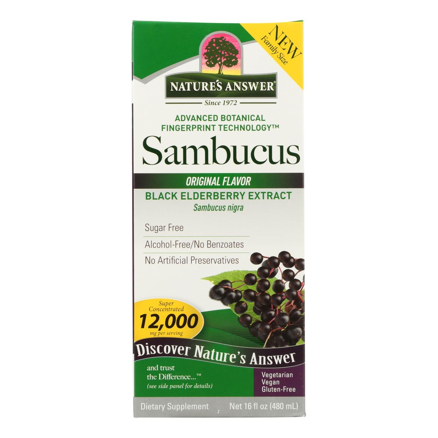 Nature's Answer - Sambucus - Original - Family Size - 16 oz