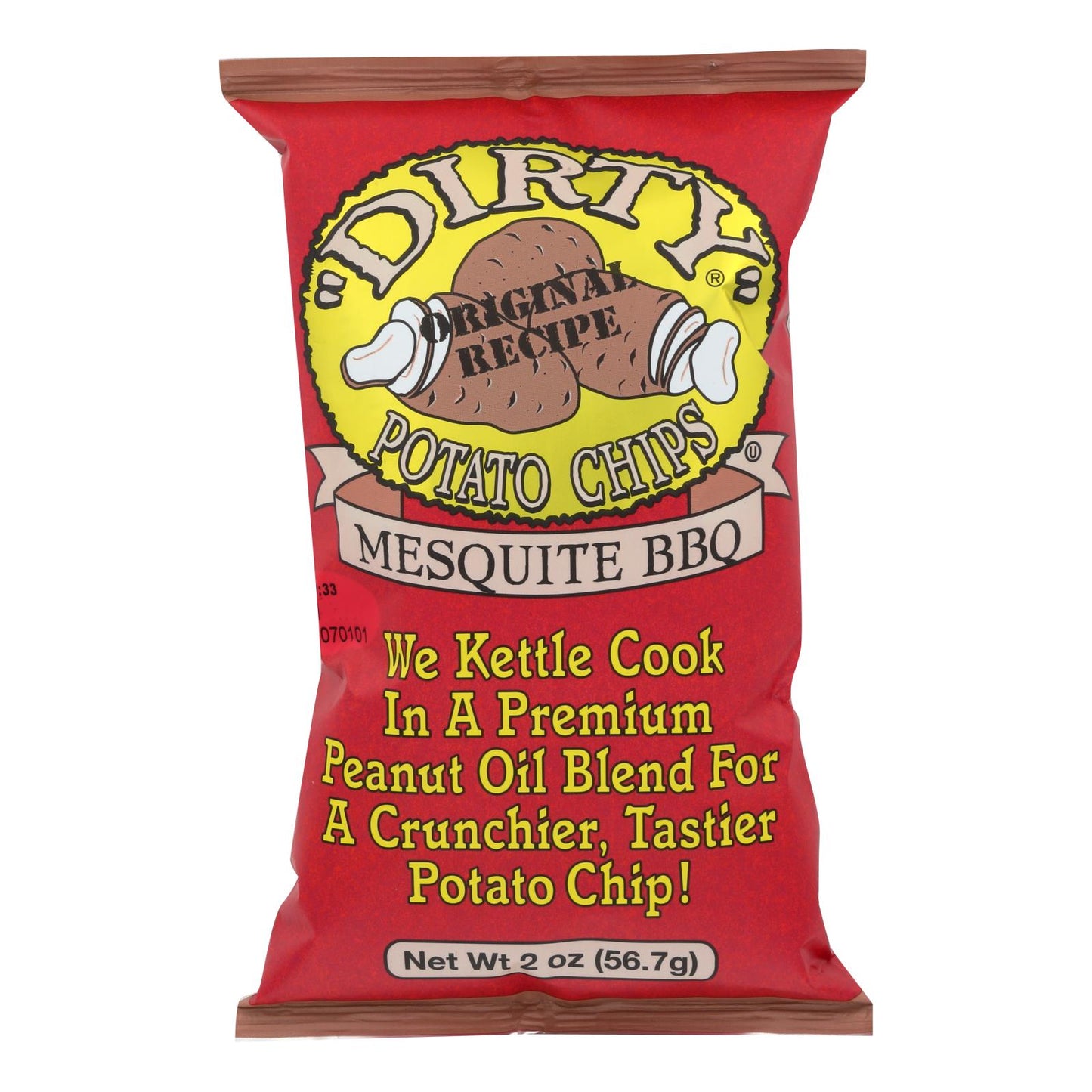 Dirty Chips - Potato Chips - Mesquite BBQ - Case of 25 - 2 oz.
